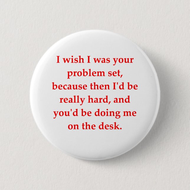 math geek love pick up line pinback button (Front)