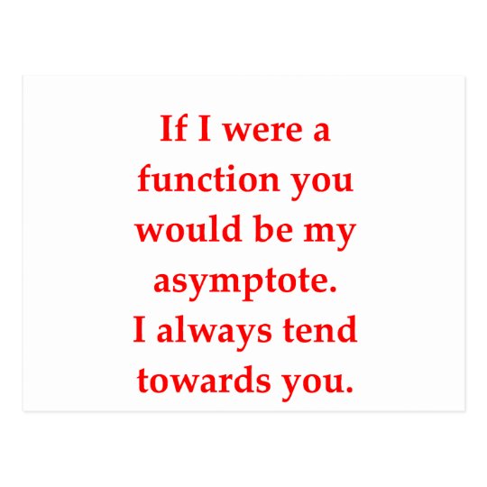 math geek love pick up line postcard
