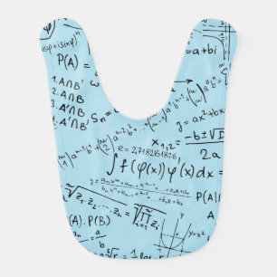 Math Geek, Mathematics Problem Solving Pattern Baby Bib