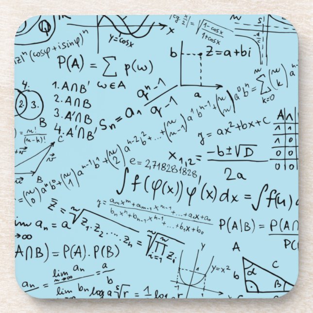 Math Geek, Mathematics Problem Solving Pattern Beverage Coaster (Front)