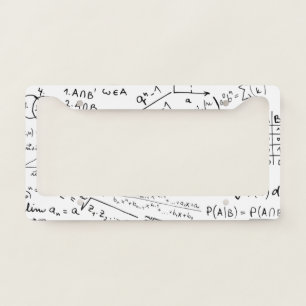Math Geek, Mathematics Problem Solving Pattern License Plate Frame