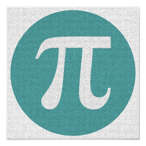Math geek Pi symbol blue circle and digits Photo Print