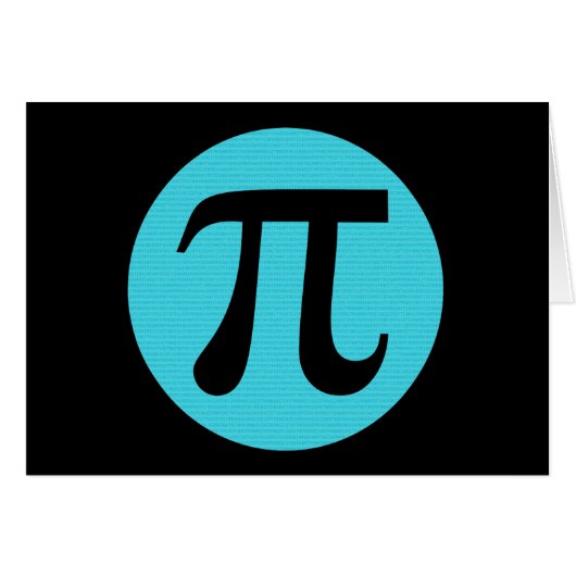 Math geek Pi symbol, blue on black Cards (Front Horizontal)