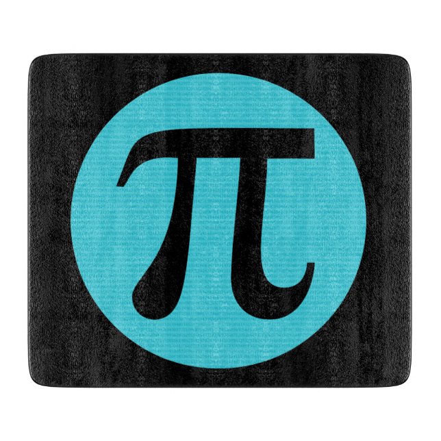 Math geek Pi symbol, blue on black Cutting Board (Front)