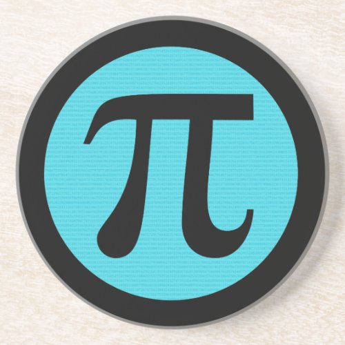 Math geek Pi symbol blue on black Drink Coaster