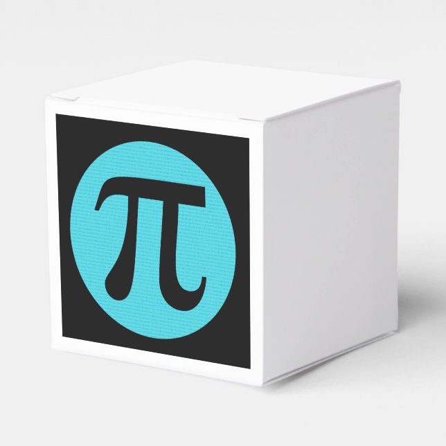 Math geek Pi symbol, blue on black Favor Boxes (Front Side)