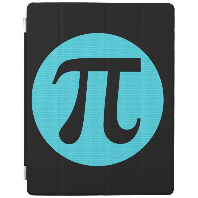 Math geek Pi symbol, blue on black iPad Smart Cover (Front)