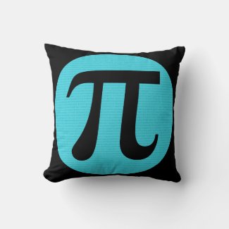 Math geek Pi symbol, blue on black