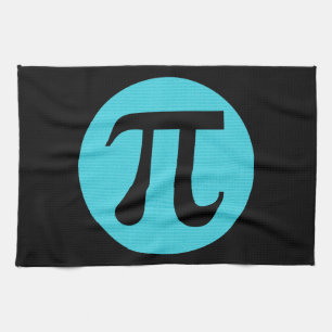 Math geek Pi symbol, blue on black Towel