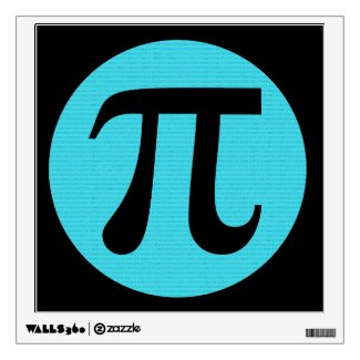 Math geek Pi symbol, blue on black