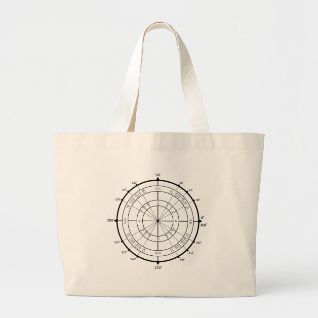 Math Geek Unit Circle Large Tote Bag (Front)