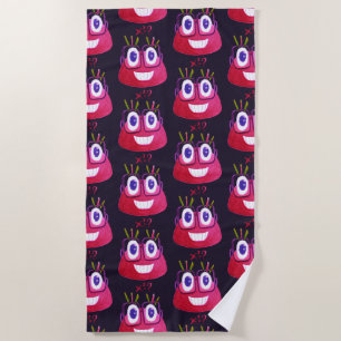 Math Geek Watercolor Candy Character Pattern Beach Towel