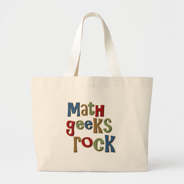 Math Geeks Rock Large Tote Bag (Front)