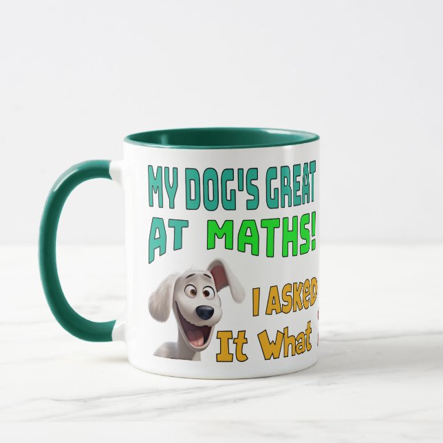 Math Genius ,Fun, Humorous Dad Joke Cartoon Meme Mug (Left)