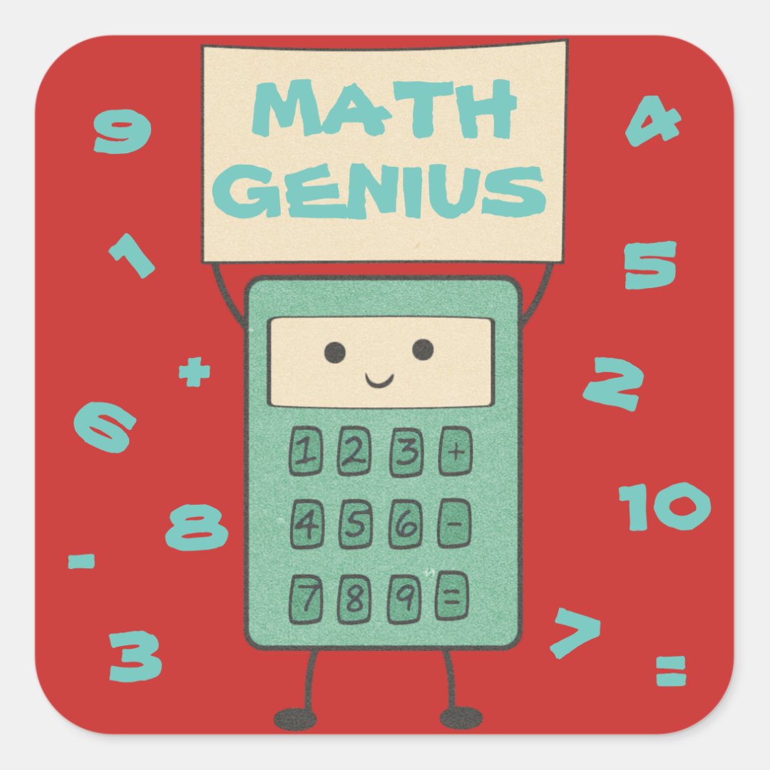 Math Genius Square Sticker | Zazzle