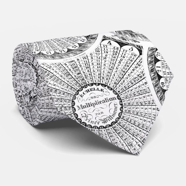 Math Genius Steampunk Multiplication Table Tie (Rolled)