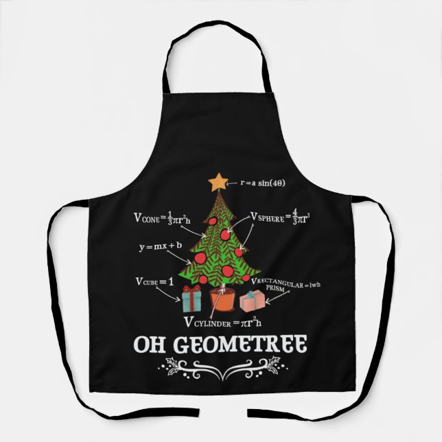 Math Geometry Christmas Tree Geometree Teacher Apron (Front)