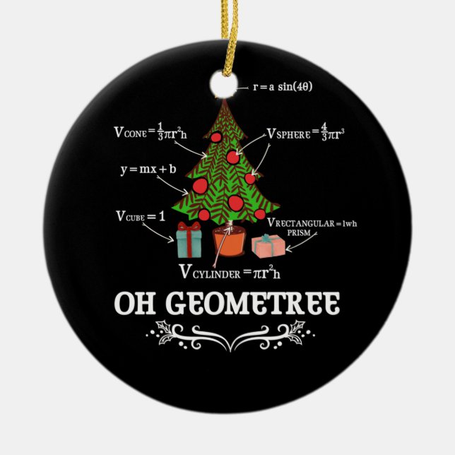 Math Geometry Christmas Tree Geometree Teacher Ceramic Ornament (Front)
