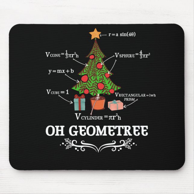 Math Geometry Christmas Tree Geometree Teacher Mouse Pad (Front)