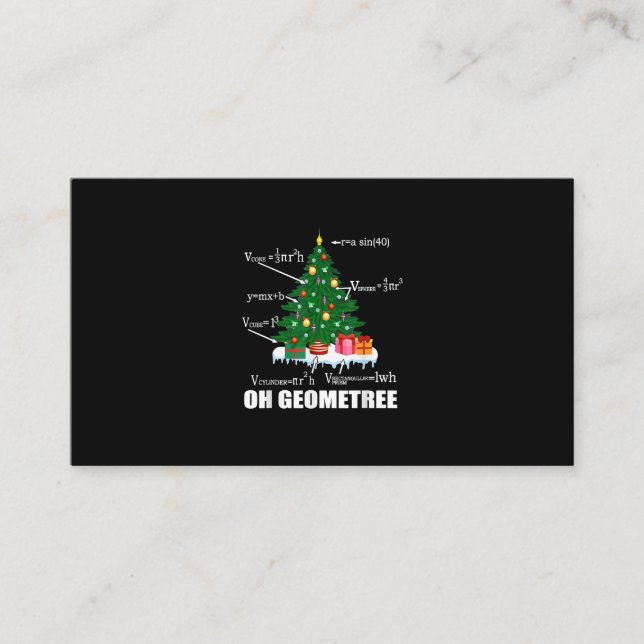 Math Geometry Christmas Tree Teacher Family Matchi Enclosure Card (Front)