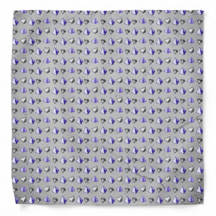 Math Geometry Geek Pyramid Pattern Grey Bandana
