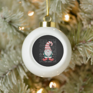 Math Gnome Family Matching Group Christmas Party Ceramic Ball Christmas Ornament