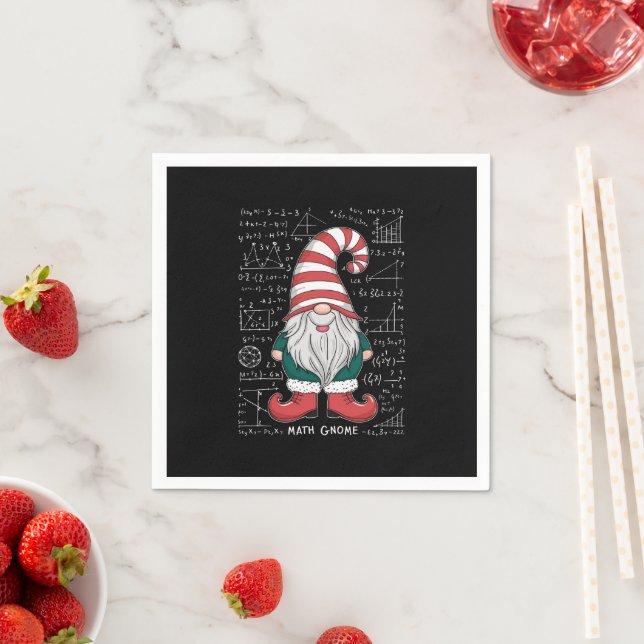 Math Gnome Family Matching Group Christmas Party  Napkins (Insitu)
