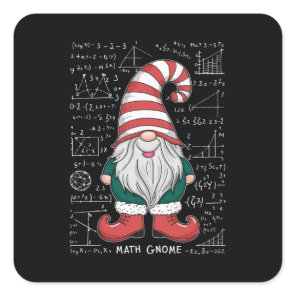 Math Gnome Family Matching Group Christmas Party  Square Sticker