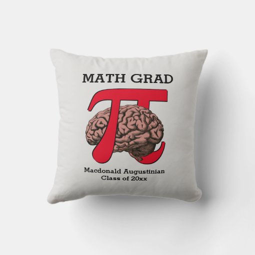 MATH GRAD Pi Brain Graduation Throw Pillow Zazzle