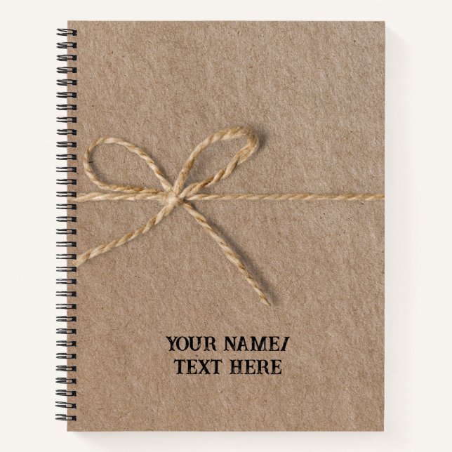 Math/graph old school brown paper wrap- edit text  notebook (Front)