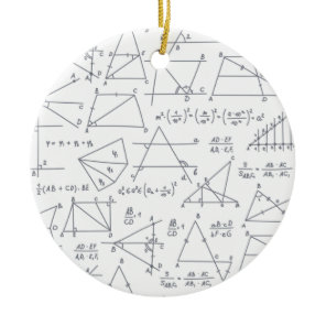 Math Hand Written Calculations Illustrations Ceramic Ornament