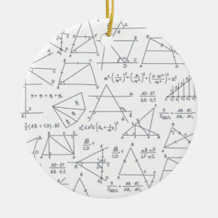 Math Hand Written Calculations Illustrations Ceramic Ornament