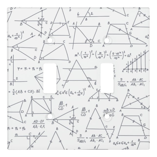 Math Hand Written Calculations Illustrations Light Switch Cover (Front)