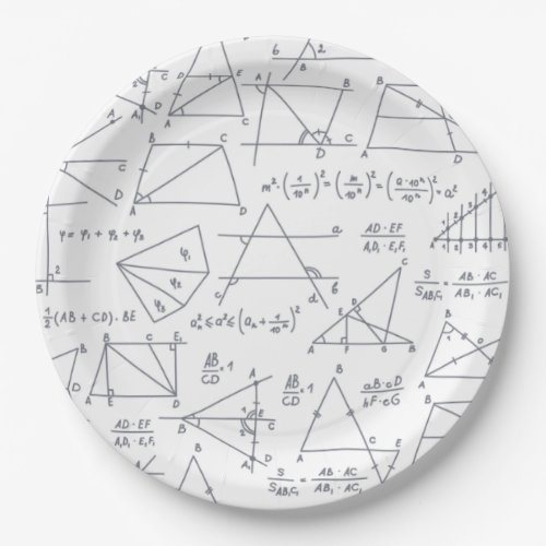 Math Hand Written Calculations Illustrations Paper Plates