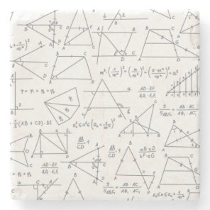 Math Hand Written Calculations Illustrations Stone Coaster