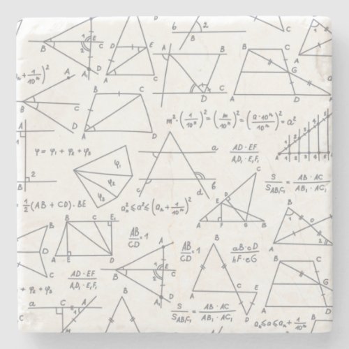 Math Hand Written Calculations Illustrations Stone Coaster