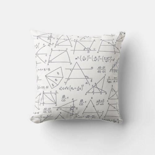 Math Hand Written Calculations Illustrations Throw Pillow