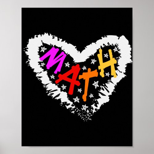 Math Heart Math Teacher Heart Poster