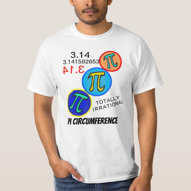 Math Humor 3.14 Pi Orange Yellow Blue T-Shirt (Front)
