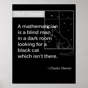 Math Humor by Charles Darwin Poster