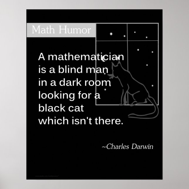 Math Humor by Charles Darwin Poster (Front)