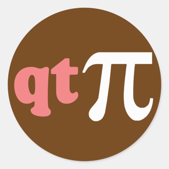 Math Humor - Cute Tee Pi Classic Round Sticker (Front)