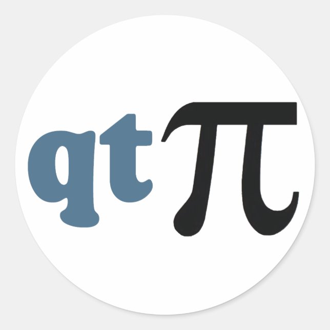 Math Humor - Cute Tee Pi Classic Round Sticker (Front)