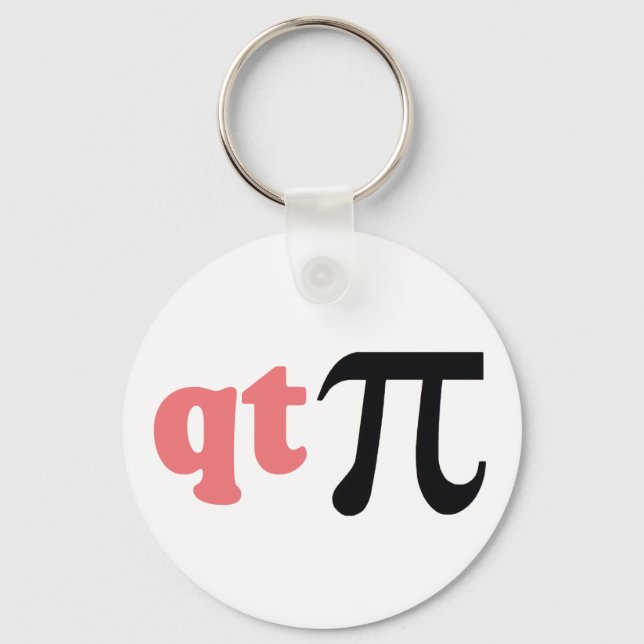 Math Humor - Cute Tee Pi Keychain (Front)