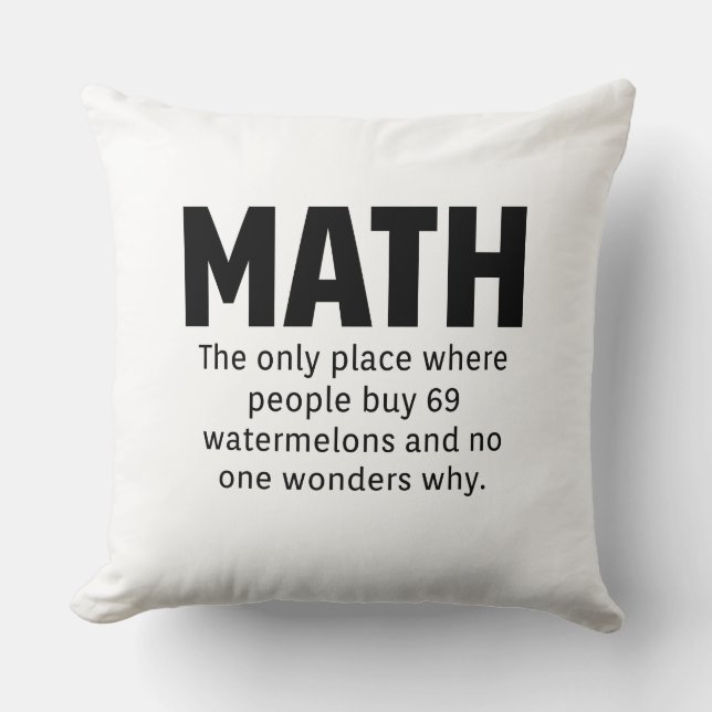 Math Humor Throw Pillow (Front)