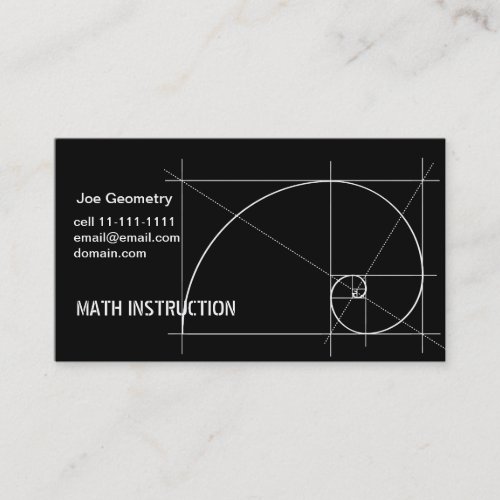Math Instruction Business Card