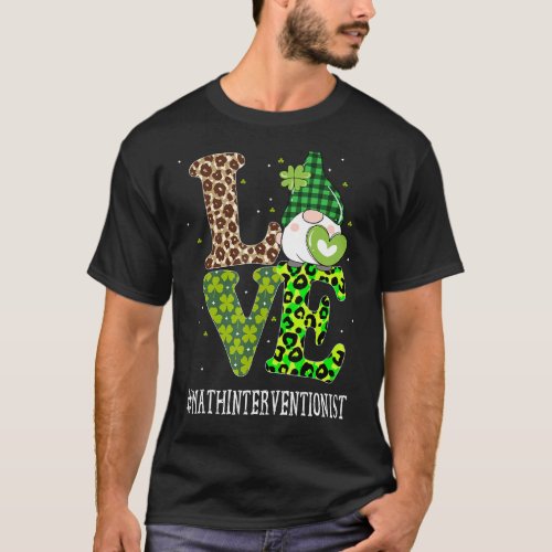 Math Interventionist Love St Patricks Day Gnome Le T_Shirt