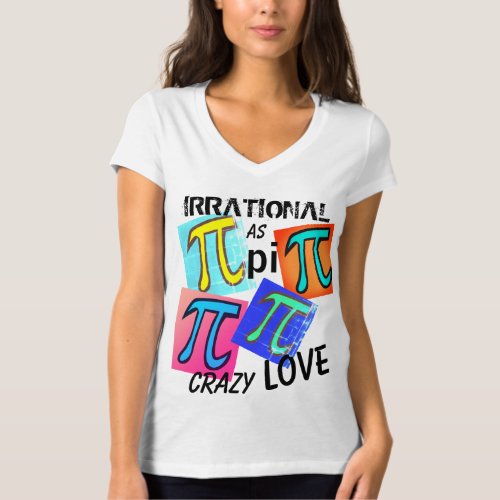 Math Irrational as Pi Blue Yellow Green Pink T_Shirt