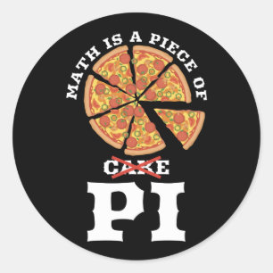 Math Is A Piece Of Cake Apple Pi Happy Pi Day Gift Classic Round Sticker
