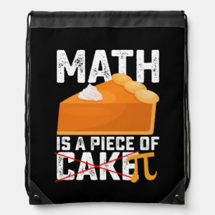 Math Is A Piece Of Cake Pi Day Funny Drawstring Bag